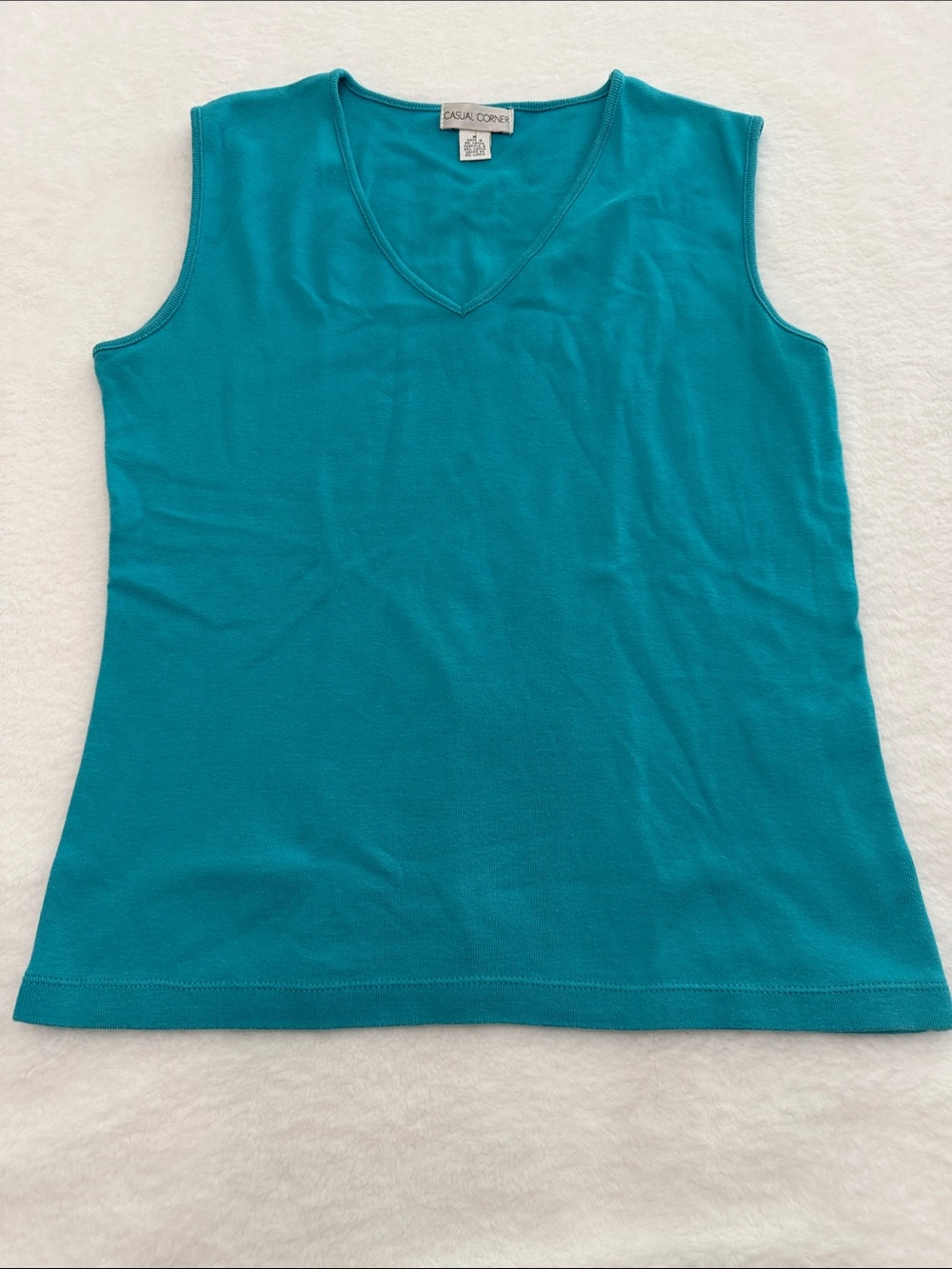 Casual Corner Bright Teal V-Neck Tank